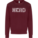 Nerd Word Art Geek Mens Sweatshirt Jumper Maroon