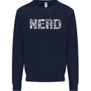 Nerd Word Art Geek Mens Sweatshirt Jumper Navy Blue