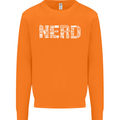 Nerd Word Art Geek Mens Sweatshirt Jumper Orange