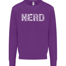 Nerd Word Art Geek Mens Sweatshirt Jumper Purple