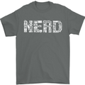 Nerd Word Art Geek Mens T-Shirt Cotton Gildan Charcoal