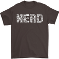 Nerd Word Art Geek Mens T-Shirt Cotton Gildan Dark Chocolate