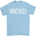 Nerd Word Art Geek Mens T-Shirt Cotton Gildan Light Blue