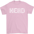 Nerd Word Art Geek Mens T-Shirt Cotton Gildan Light Pink