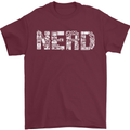 Nerd Word Art Geek Mens T-Shirt Cotton Gildan Maroon