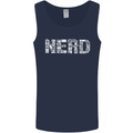 Nerd Word Art Geek Mens Vest Tank Top Navy Blue