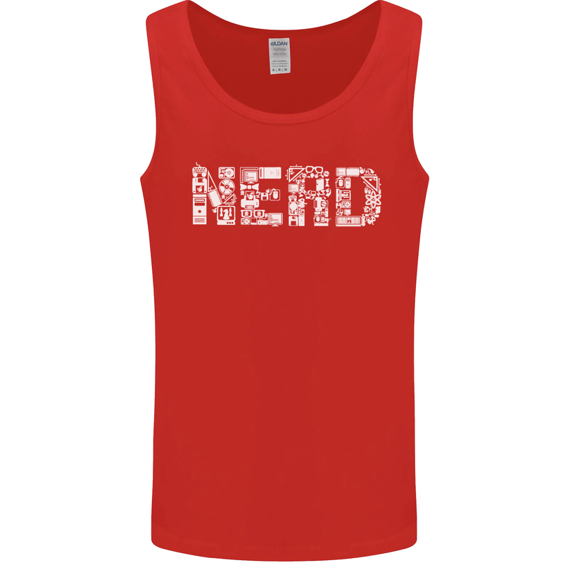 Nerd Word Art Geek Mens Vest Tank Top Red