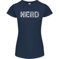 Nerd Word Art Geek Womens Petite Cut T-Shirt Navy Blue