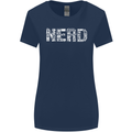 Nerd Word Art Geek Womens Wider Cut T-Shirt Navy Blue