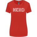 Nerd Word Art Geek Womens Wider Cut T-Shirt Red