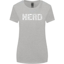Nerd Word Art Geek Womens Wider Cut T-Shirt Sports Grey