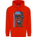 Nerd  Funny Gamer Gaming Childrens Kids Hoodie Bright Red