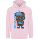Nerd  Funny Gamer Gaming Childrens Kids Hoodie Light Pink