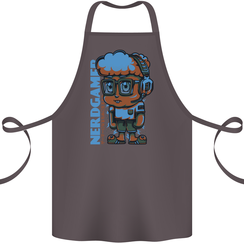 Nerd  Funny Gamer Gaming Cotton Apron 100% Organic Dark Grey