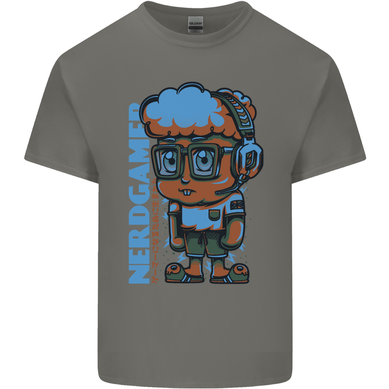 Nerd  Funny Gamer Gaming Kids T-Shirt Childrens Charcoal