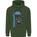 Nerd  Funny Gamer Gaming Mens 80% Cotton Hoodie Forest Green