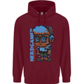 Nerd  Funny Gamer Gaming Mens 80% Cotton Hoodie Maroon