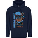 Nerd  Funny Gamer Gaming Mens 80% Cotton Hoodie Navy Blue