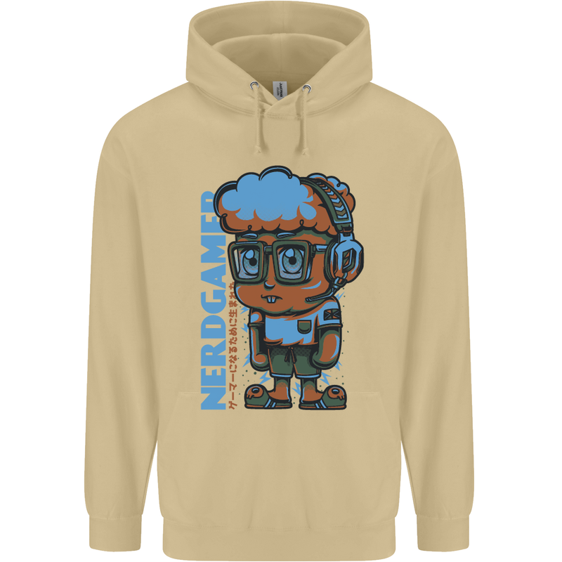 Nerd  Funny Gamer Gaming Mens 80% Cotton Hoodie Sand