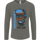 Nerd  Funny Gamer Gaming Mens Long Sleeve T-Shirt Charcoal
