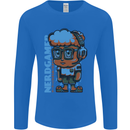 Nerd  Funny Gamer Gaming Mens Long Sleeve T-Shirt Royal Blue