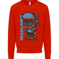 Nerd  Funny Gamer Gaming Mens Sweatshirt Jumper Bright Red