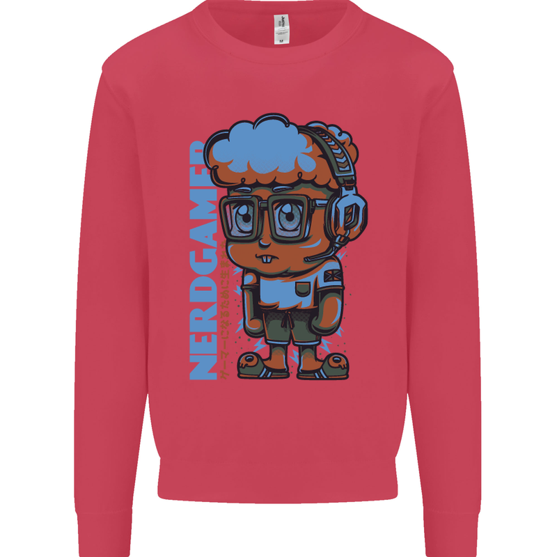 Nerd  Funny Gamer Gaming Mens Sweatshirt Jumper Heliconia