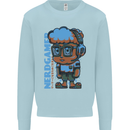 Nerd  Funny Gamer Gaming Mens Sweatshirt Jumper Light Blue