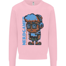 Nerd  Funny Gamer Gaming Mens Sweatshirt Jumper Light Pink