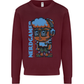 Nerd  Funny Gamer Gaming Mens Sweatshirt Jumper Maroon