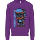 Nerd  Funny Gamer Gaming Mens Sweatshirt Jumper Purple