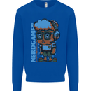 Nerd  Funny Gamer Gaming Mens Sweatshirt Jumper Royal Blue