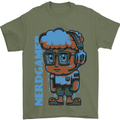 Nerd  Funny Gamer Gaming Mens T-Shirt Cotton Gildan Military Green