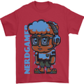 Nerd  Funny Gamer Gaming Mens T-Shirt Cotton Gildan Red