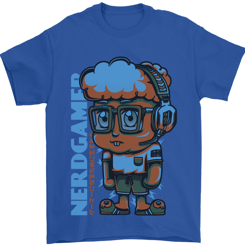 Nerd  Funny Gamer Gaming Mens T-Shirt Cotton Gildan Royal Blue