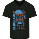 Nerd  Funny Gamer Gaming Mens V-Neck Cotton T-Shirt Black