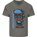 Nerd  Funny Gamer Gaming Mens V-Neck Cotton T-Shirt Charcoal