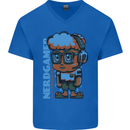 Nerd  Funny Gamer Gaming Mens V-Neck Cotton T-Shirt Royal Blue