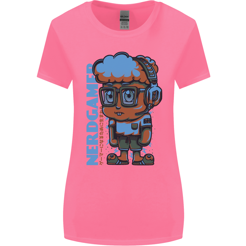 Nerd  Funny Gamer Gaming Womens Wider Cut T-Shirt Azalea
