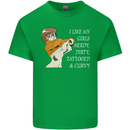 Nerdy Dirty Tattooed and Curvy Tattoo Mens Cotton T-Shirt Tee Top Irish Green