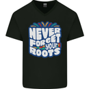 Never Forget Your Roots Africa Juneteenth Mens V-Neck Cotton T-Shirt Black