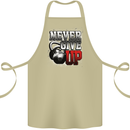 Never Give Up Gym Training Top Bodybuilding Cotton Apron 100% Organic Khaki