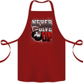 Never Give Up Gym Training Top Bodybuilding Cotton Apron 100% Organic Maroon