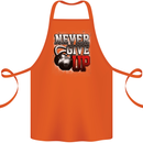 Never Give Up Gym Training Top Bodybuilding Cotton Apron 100% Organic Orange