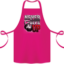Never Give Up Gym Training Top Bodybuilding Cotton Apron 100% Organic Pink