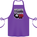 Never Give Up Gym Training Top Bodybuilding Cotton Apron 100% Organic Purple