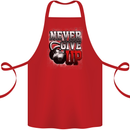 Never Give Up Gym Training Top Bodybuilding Cotton Apron 100% Organic Red