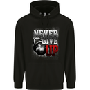 Never Give Up Gym Training Top Bodybuilding Mens 80% Cotton Hoodie Black