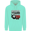 Never Give Up Gym Training Top Bodybuilding Mens 80% Cotton Hoodie Peppermint