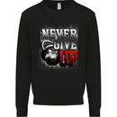 Never Give Up Gym Training Top Bodybuilding Mens Sweatshirt Jumper Black